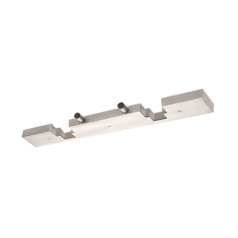 A brushed stainless steel electric strike keeper for double stile doors shown from an angled perspective.