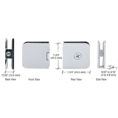 CRL Polished Chrome Junior Traditional Style Fixed Panel U-Clamp