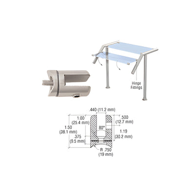 CRL Brushed Stainless Swivel Hinge Glass Fitting