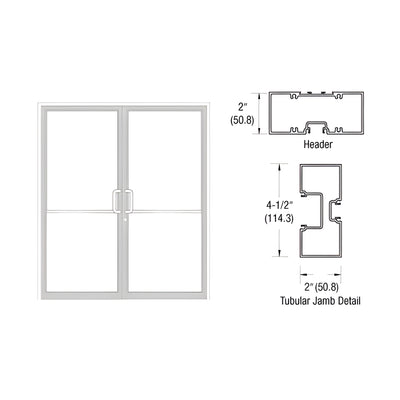 CRL-U.S. Aluminum White KYNAR® Paint Custom Size Series 451 Tubular Butt Hinge Up and Over Frame Complete (2F)