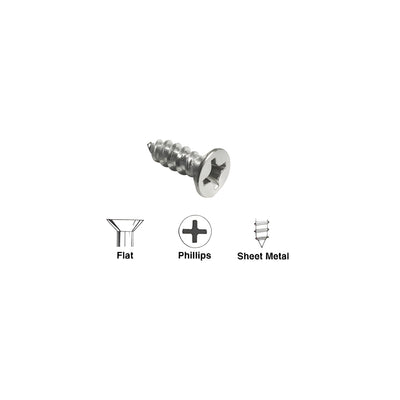 CRL #12 x 3/4" Stainless Steel Flat Head Fascia Base Plate Screws