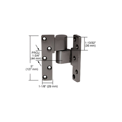 CRL Dark Bronze 3/4" Offset Intermediate Right Hand Pivot
