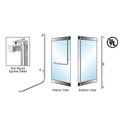 CRL-Blumcraft® Brushed Stainless Right Hand Reverse Rail Mount Keyed Access "F" Exterior Top Securing Electronic Egress Control Handle