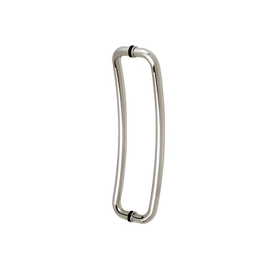 CRL Polished Stainless Glass Mounted Round Tube Curved Shape Handle - 18" (455 mm)