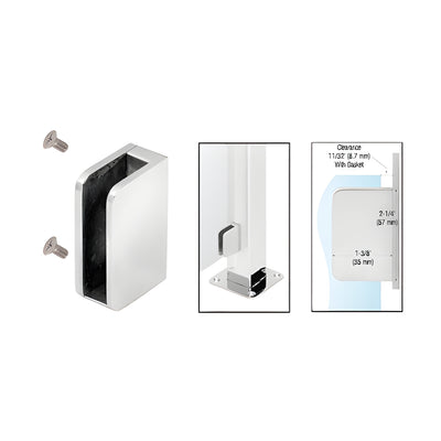 CRL Polished Stainless 3/8" Closed Bottom Right Hand Flat Base Glass Clip