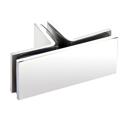 CRL Polished Chrome Square 90 Degree Glass-to-Glass T-Juntion Clamp