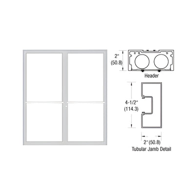 CRL-U.S. Aluminum Custom Size Clear Anodized Class 1 Series 451 Tubular Center Hung Up and Over Frame Complete (2F)