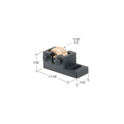 CRL Sliding Window Roller with 17/32" Brass Wheel - Rollyson Series 400