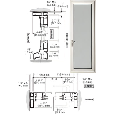 CRL-U.S. Aluminum White KYNAR® Paint Series 900 Terrace Door Hinged Right Swing In