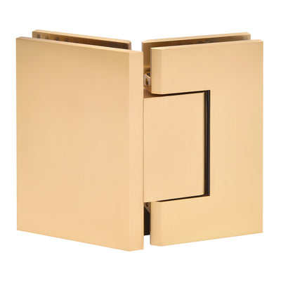 CRL Trento 135° Satin Brass Frameless Glass-to-Glass Shower Hinge