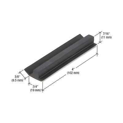 CRL-U.S. Aluminum EPDM 4" Setting Block for 1/4" Interior Glazing- 100/Pk