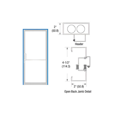CRL-U.S. Aluminum Custom KYNAR® Paint Custom Size Series IT451 Open Back Offset Pivot Up and Over Frame Complete (1F)