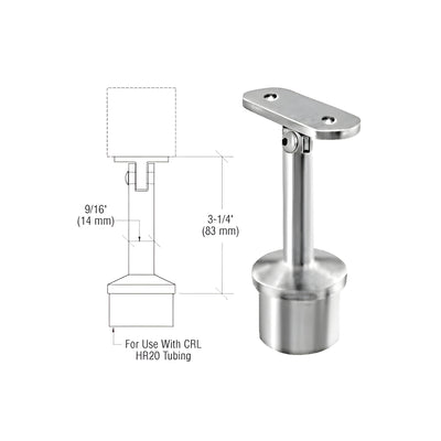 CRL Brushed Stainless Post Mounted Adjustable Flat Saddle Hand Rail Supports