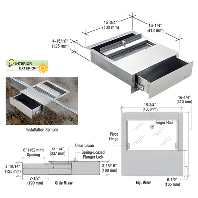 CRL Brushed Stainless Steel Deal Drawer
