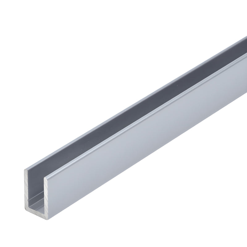 A length of satin anodized aluminum U-channel shown in a perspective view.