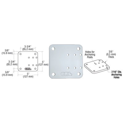 CRL Mill 5" x 5" Offset Base Plate