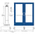 CRL-U.S. Aluminum Custom KYNAR® Paint Custom Pair Series 550 Wide Stile Geared Hinge Entrance Doors for Surface Mount Door Closers