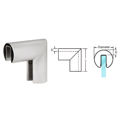 CRL Brushed Stainless 2" 90 Degree Vertical Corner for 1/2" or 5/8" Glass Cap Railing
