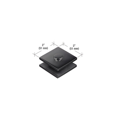 CRL Matte Black 2" x 2" Square Mall Front Clamp