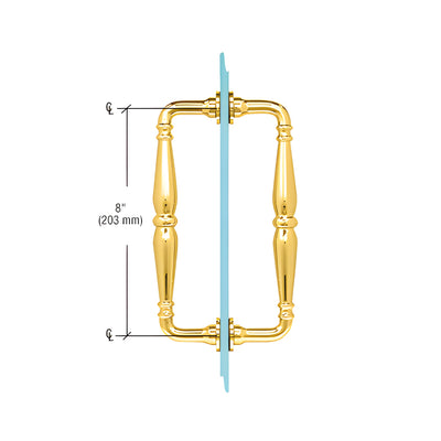 CRL Unlacquered Brass 8" Victorian Style Back-to-Back Pull Handles