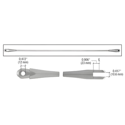 CRL Tension Rod End Fittings for 12mm Rod (Set of 2)