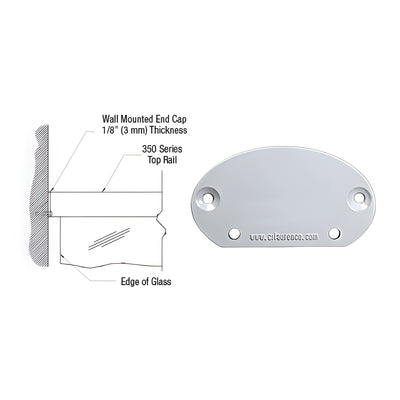 CRL Clear Anodized 350X Series Wall Mount End Cap