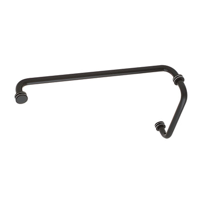 CRL Matte Black 8" Pull Handle and 18" Towel Bar BM Series Combination With Metal Washers