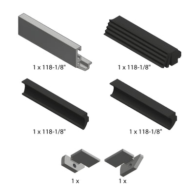 Fallbrook Satin Anodized Transom Header Set 118" Length