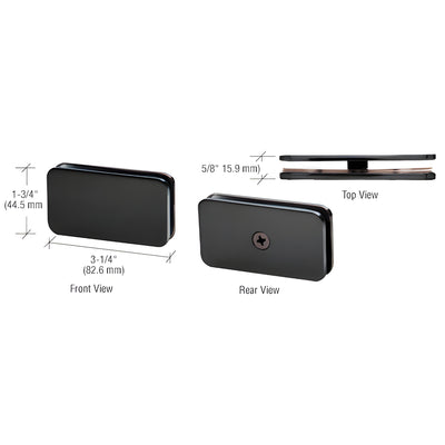 CRL Matte Black 180 Degree Traditional Style Glass Clamp