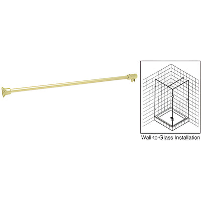 CRL Satin Brass Wall-to-Glass Support Bar 1/4"-5/16" Glass