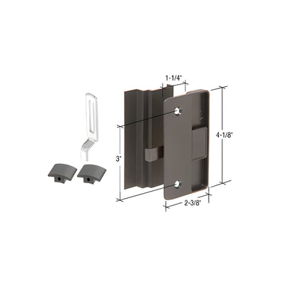 CRL Black Sliding Screen Door Latch and Pull with 3" Screw Holes for Columbia Supreme Series Doors