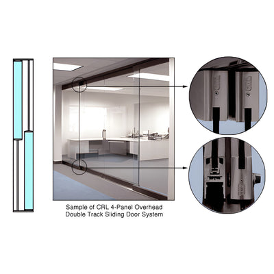 CRL Black Bronze Anodized 2-Panel Overhead Double Track Sliding Door System