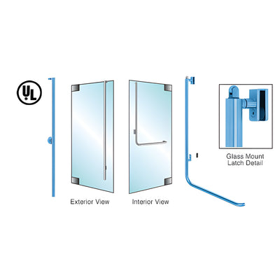 CRL-Blumcraft® Painted Left Hand Reverse Glass Mount Keyed Access "FS" Exterior, Top Securing Panic Handle