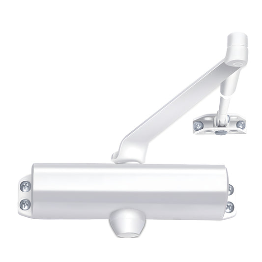 CRL White Commercial Surface-Mount Door Closer Size 4, ANSI Grade 1