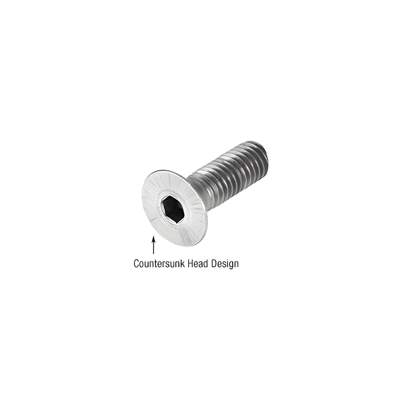 A stainless steel socket flat head cap screw with a countersunk head design and hexagonal drive.