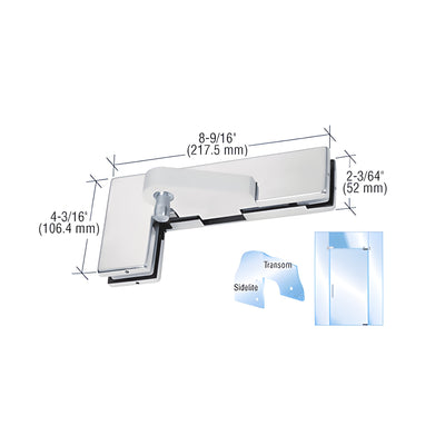 CRL Polished Stainless Right Offset Sidelite Mounted Transom Patch Fitting