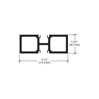 CRL-U.S. Aluminum Durafront, Door Jamb/Mullion, 1-3/4" x 4-1/2", Custom Paint- 21'-8"