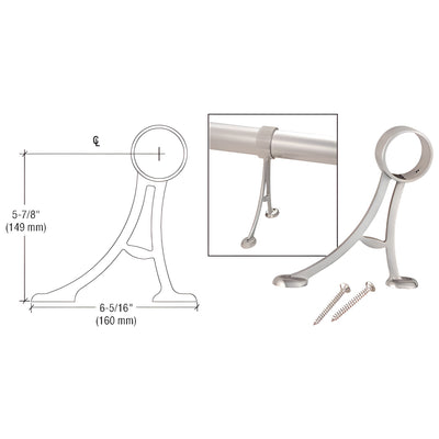 CRL Brushed Stainless Floor Mount Foot Railing