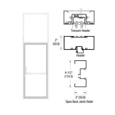 CRL-U.S. Aluminum White KYNAR® Paint Custom Size Series IT451 Open Back Butt Hinge Transom Frame Complete (1FT)