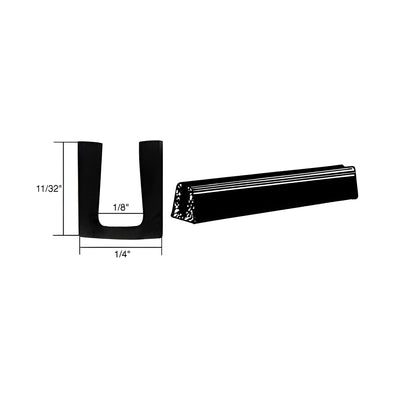 CRL Glass and Acrylic Setting Rubber Channel for 1/8" Material - 1/4" Base Width