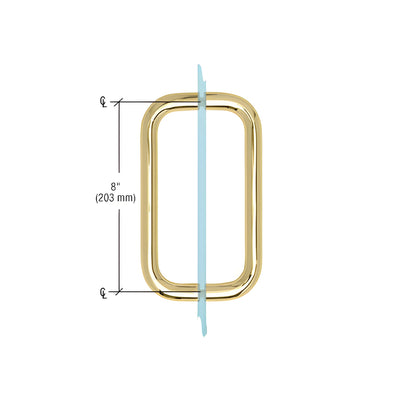 CRL Unlacquered Brass 8" BM Series Back-to-Back Handle Without Metal Washers