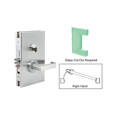 CRL Satin Anodized 6" x 10" RH Center Lock With Deadlatch in Entrance Lock Function