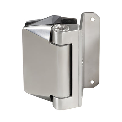 CRL Brushed Stainless Square Post Mount Polaris 125 Series Soft Close Gate Hinge