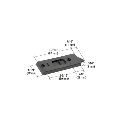 CRL Black Tilt Window Lock with 2-5/16" Screw Holes