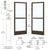 CRL-U.S. Aluminum Bronze Black Anodized Custom Pair 72" x 84" Series 250 Narrow Stile Gear Hinge Entrance Door