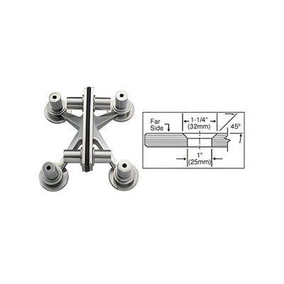 CRL 316 Polished Stainless 4-Way Balustrade Bracket