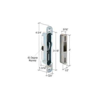 CRL 3/4" Wide Mortise Lock and Keeper with 3-7/8" Screw Holes for Pennco Doors