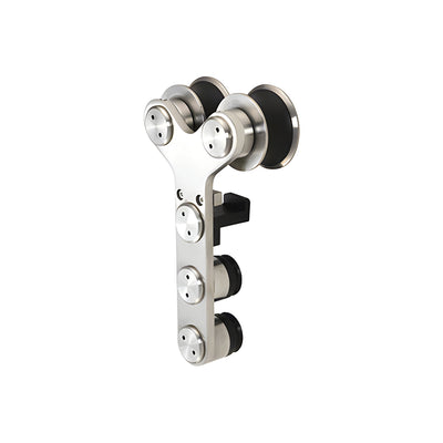 CRL Brushed Stainless Double Roller Laguna Roller with Anti-lift and Soft Brake Bracket