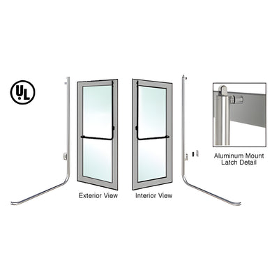 CRL-Blumcraft® Brushed Stainless Left Hand Reverse Aluminum Door Mount Keyed Access "D" Exterior, Top Securing Panic Handle