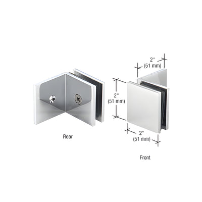 CRL Polished Chrome Fixed Panel Square Clamp With Large Leg